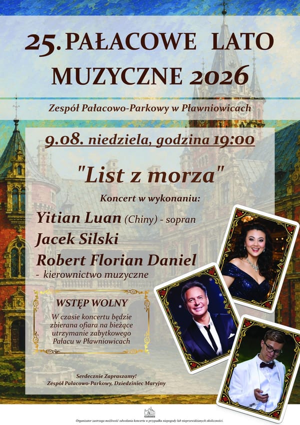 Zapraszamy na kolejny koncert, w Niedzielę 9 sierpnia 2026 r.